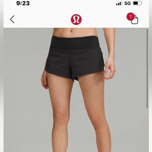 Lululemon speed up shorts 2.5 black and white